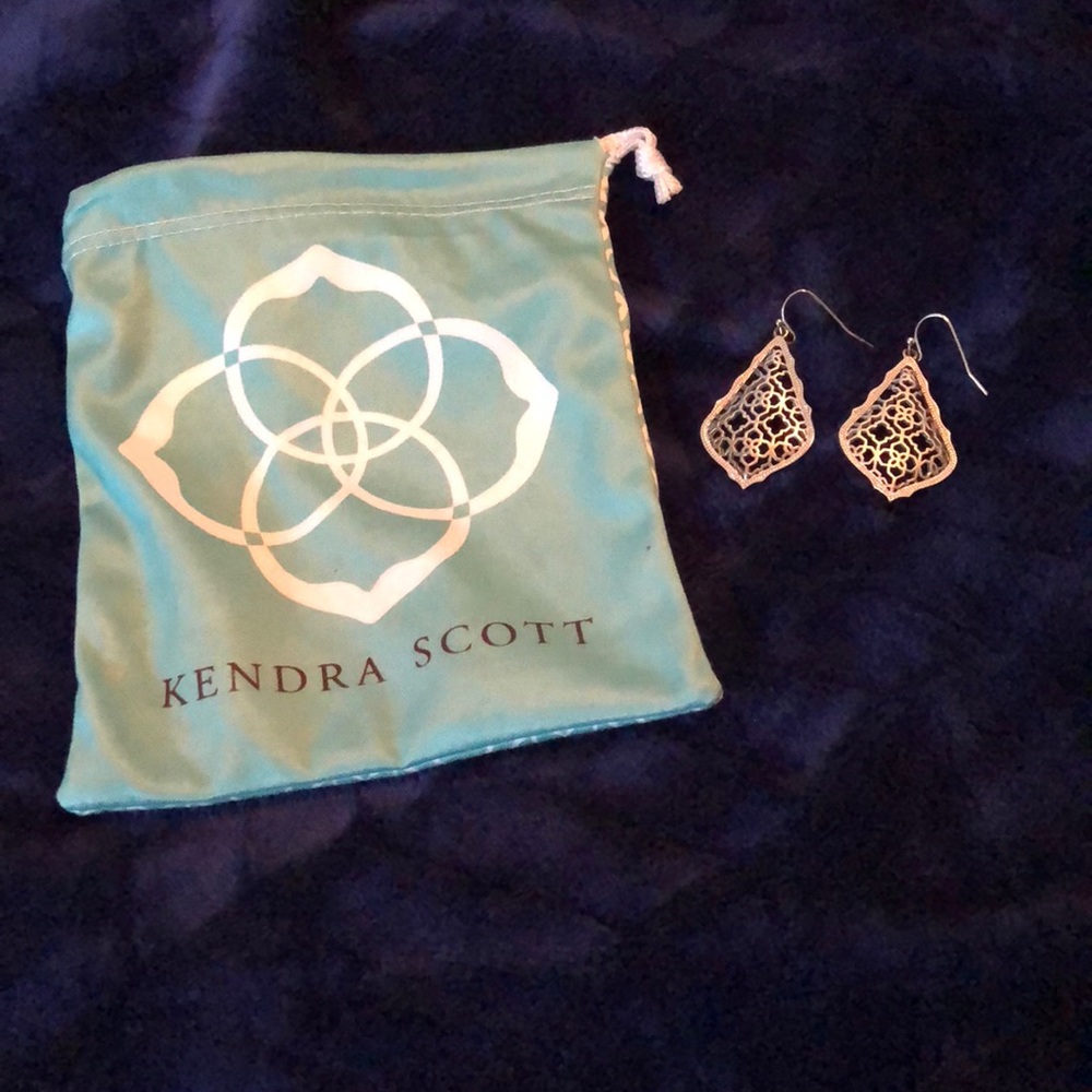 Kendra Scott Addie Drop Earrings-Silver Filigree